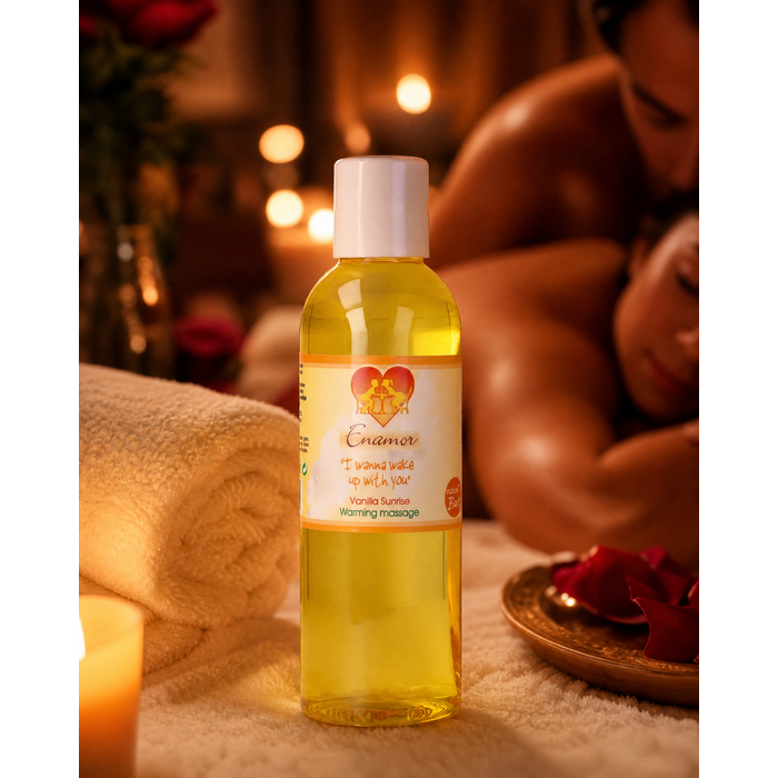 Ulei de masaj si Gel Lubrifiant, Nature Body, cu incalzire Enamore Vanilla Sunrise, 100 ml